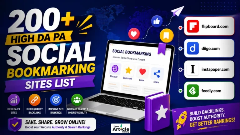 High DA PA Free Social Bookmarking Sites with Instant Approval (2026 Guide) 1 social bookmarking sites